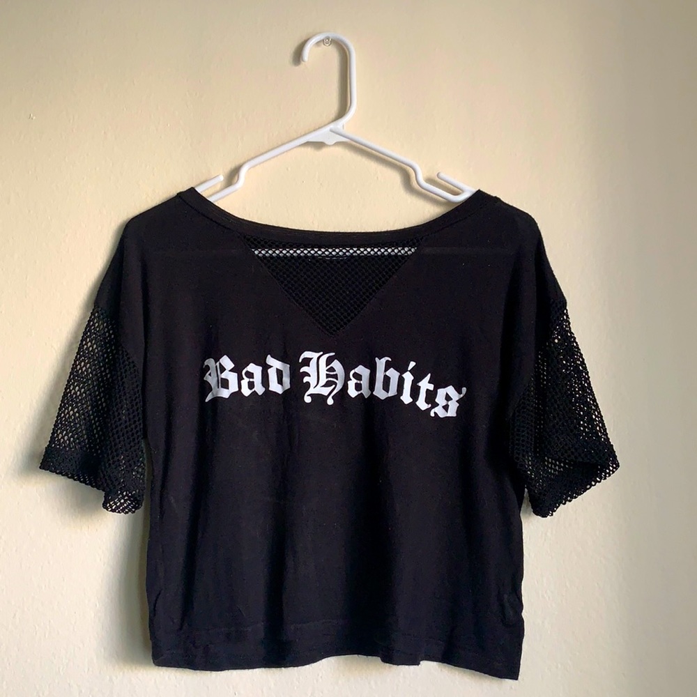 “Bad Habits” Cropped Tee